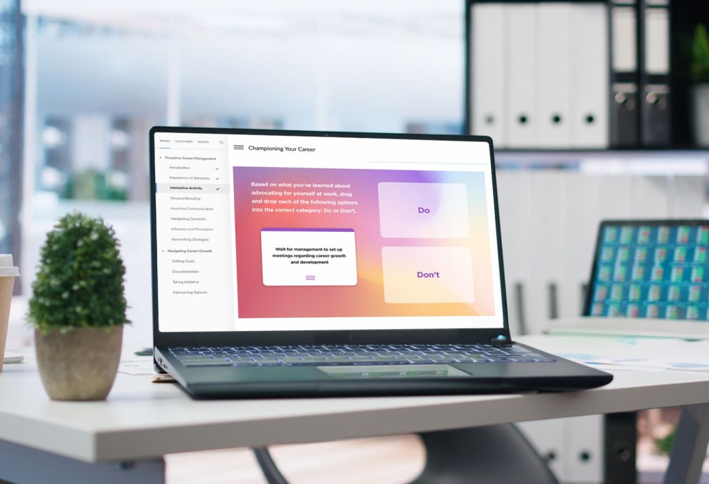 e-learning Professional Development screen