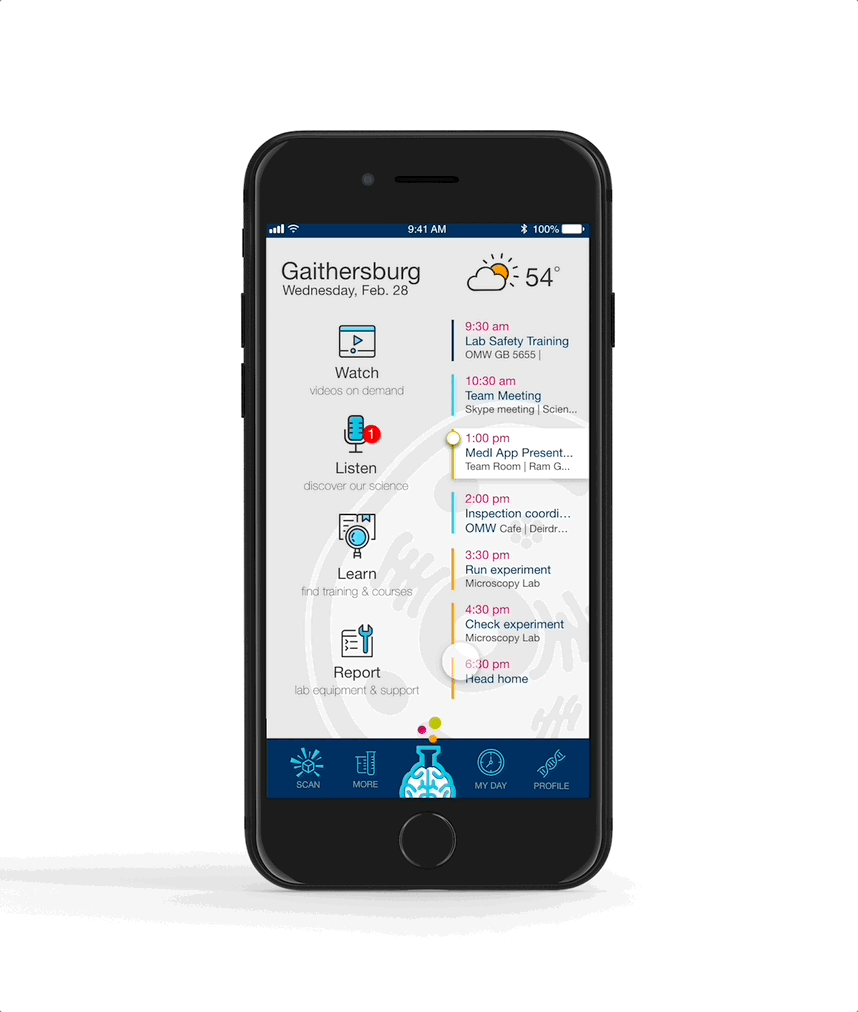 Mobile user interface design homepage campus app